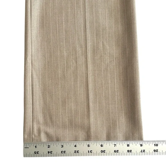 Beige Pinstripe Dress Pants - Picture 4 of 16